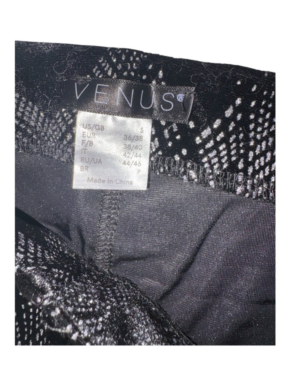 VENUS Black Geometric Velvet Wide-Leg Pants - Picture 5 of 5